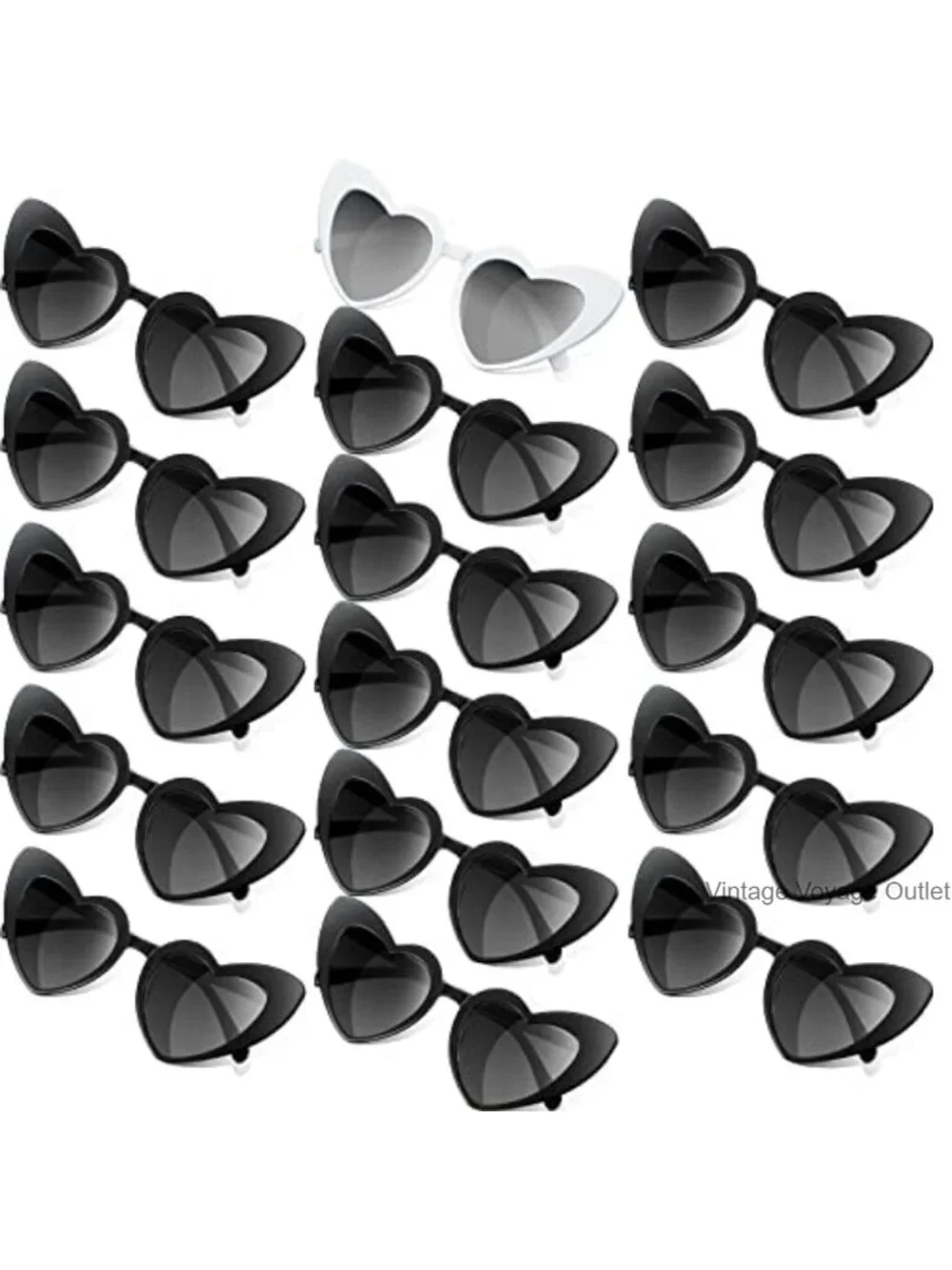 16 Pack Cat Eye Sunglasses Retro Heart Shape for Women Party